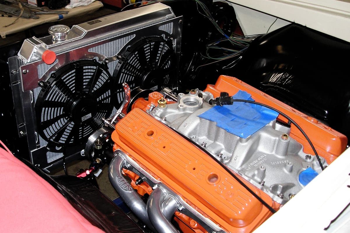 Radiator fans installed